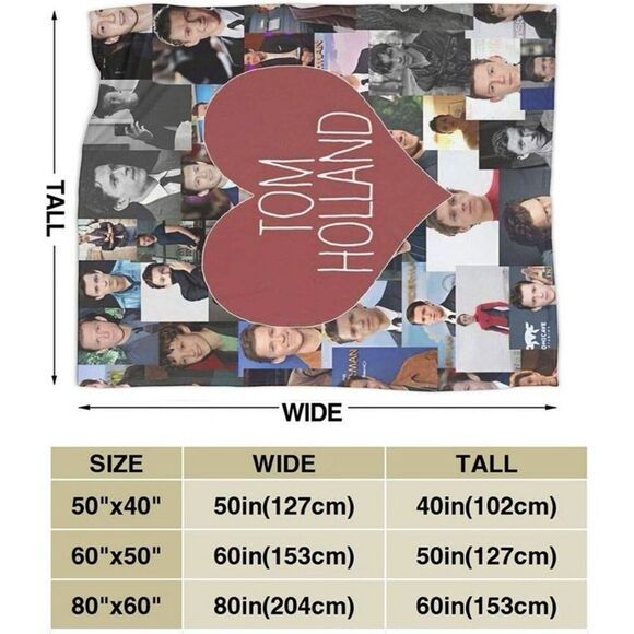 Tom Holland Photo Collage Throw Blanket Multicolor Fleece Cozy - Picture 3 of 3